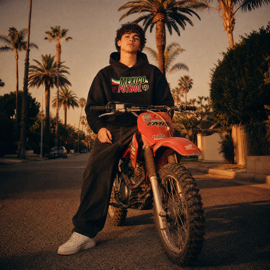 Mexico Soccer 90s Blockcore Fleeced Boxy Hoodie — moto lifestyle