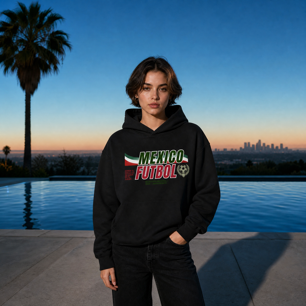 Mexico Soccer 90s Blockcore Fleeced Boxy Hoodie — terrace lifestyle