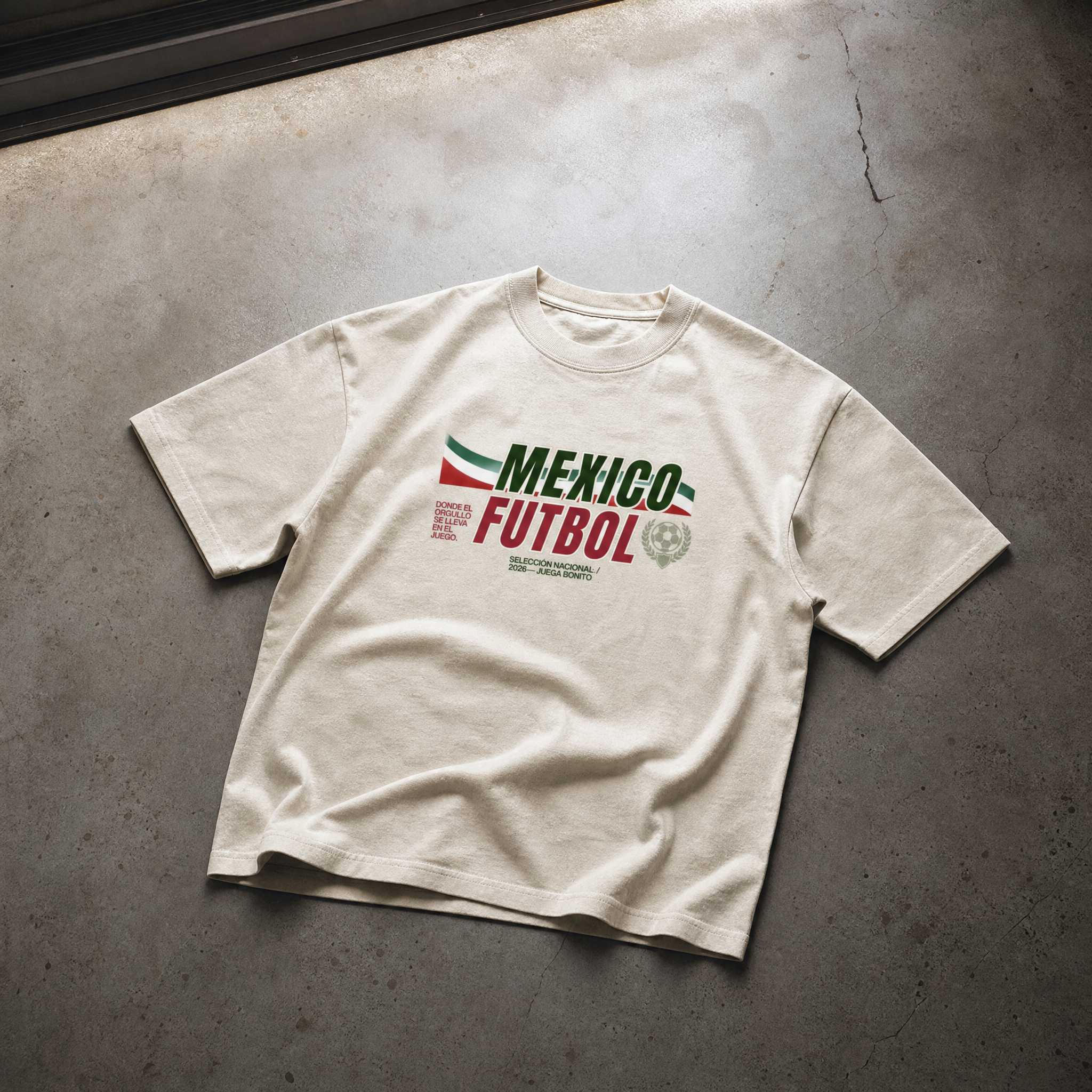 Mexico Soccer 90s Blockcore Enzyme Washed T-Shirt — studio flat