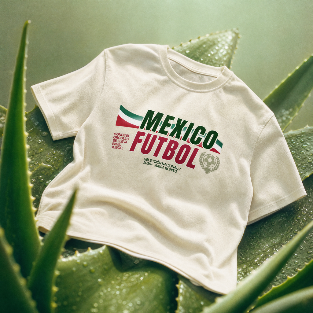 Mexico Soccer 90s Blockcore Enzyme Washed T-Shirt — aloe flat lifestyle