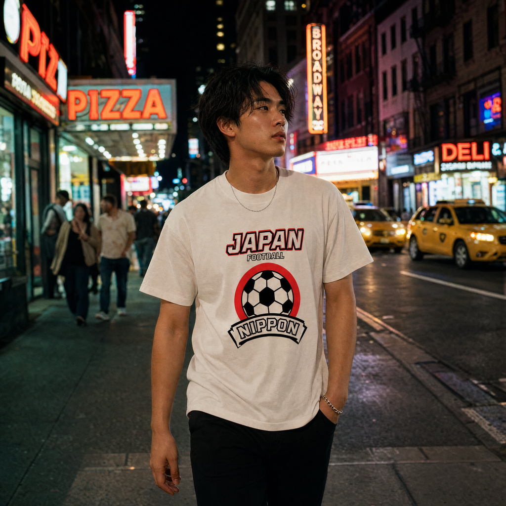 Retro Japan Football Unisex Pure Cotton T-Shirt — nyc night lifestyle