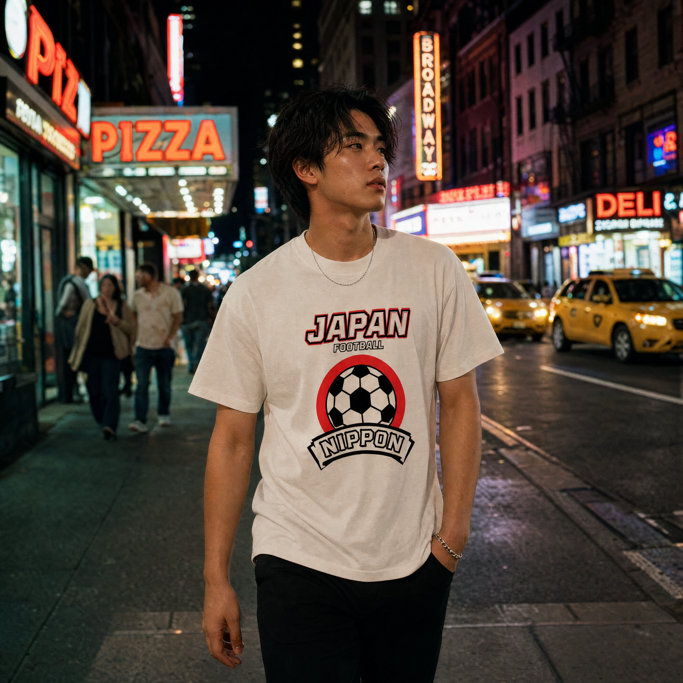 Retro Japan Football Unisex Pure Cotton T-Shirt — nyc night lifestyle