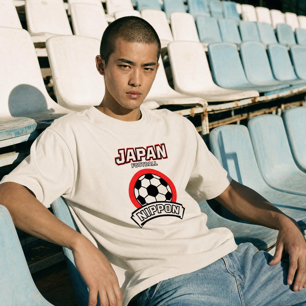 Retro Japan Football Unisex Pure Cotton T-Shirt — stadium day lifestyle