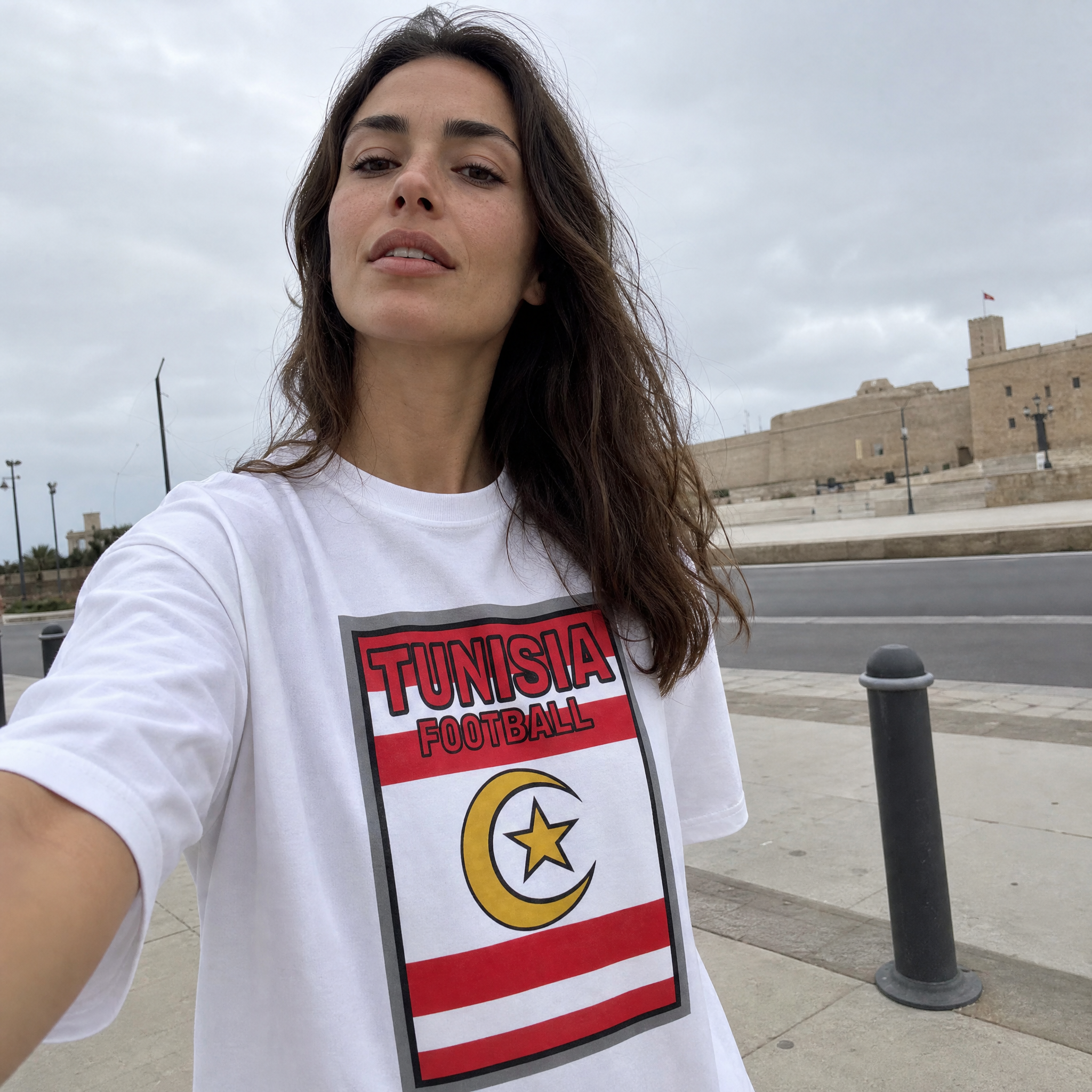 Retro Tunisia Football Unisex Pure Cotton T-Shirt — everyday selfie lifestyle