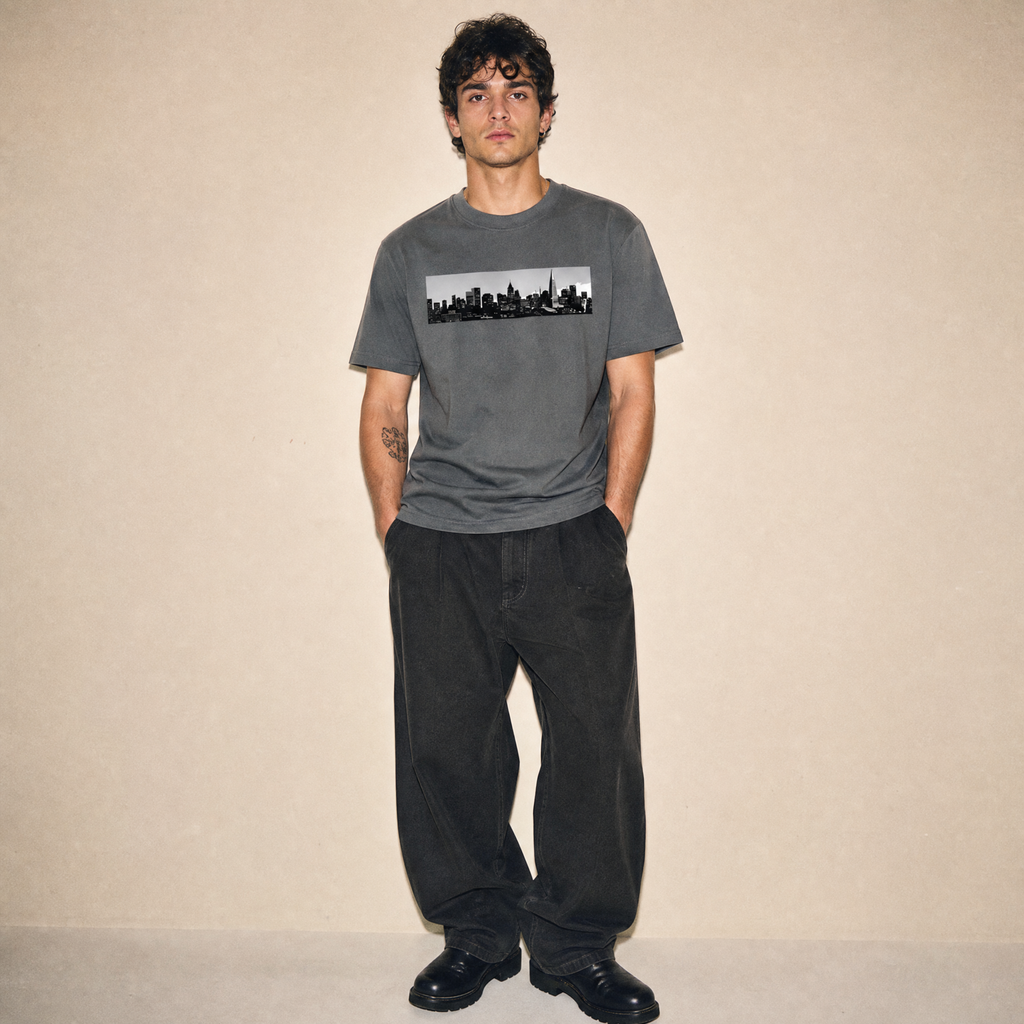 SF USA Unisex Seamless Cotton T-Shirt — studio model lifestyle