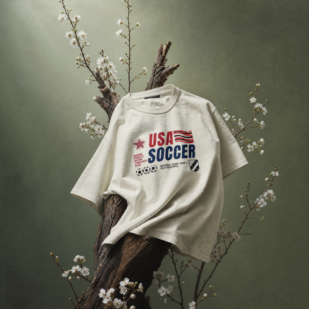 USA 90s Blockcore Enzyme Washed T-Shirt — blossom branch lifestyle