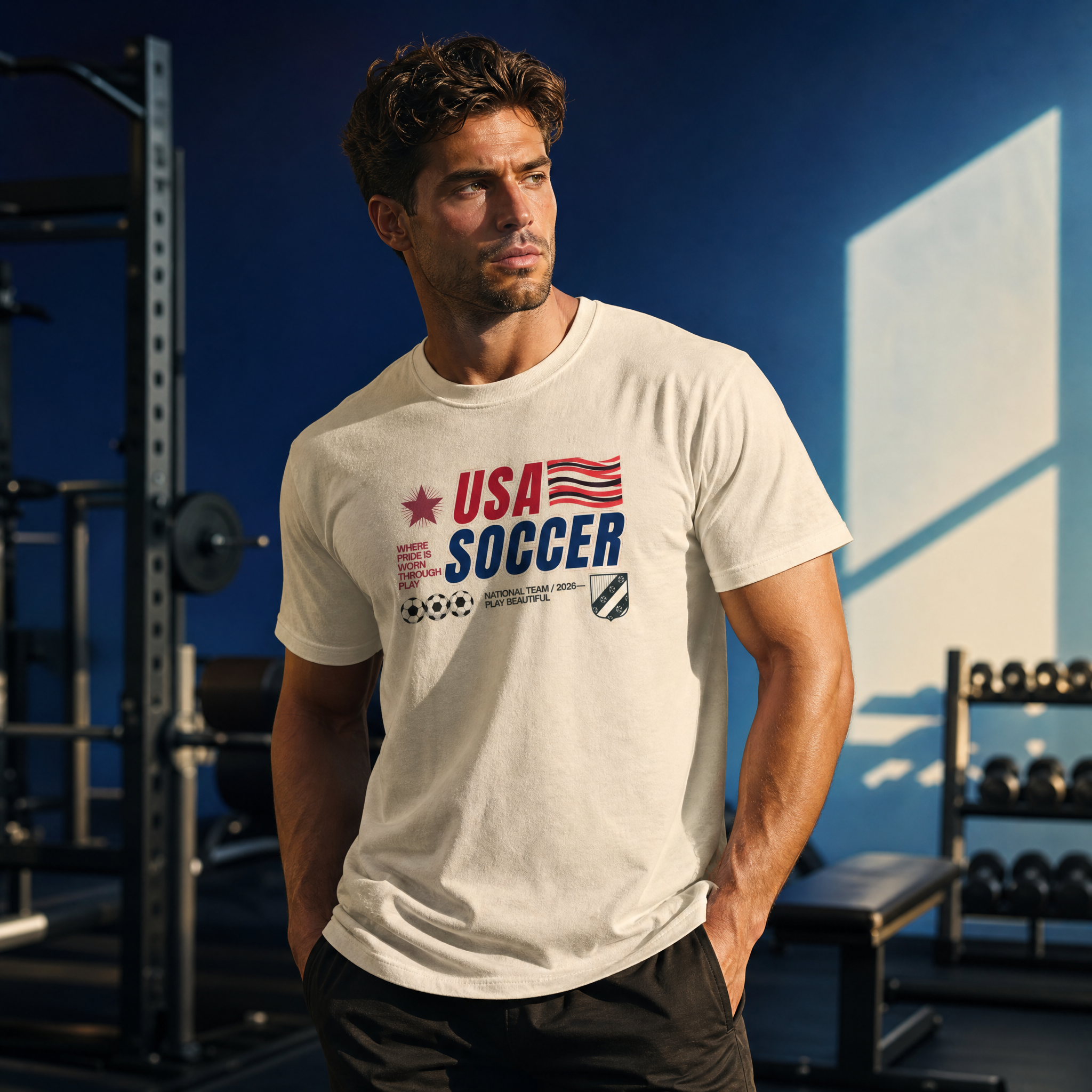 USA 90s Blockcore Enzyme Washed T-Shirt — dark gym lifestyle