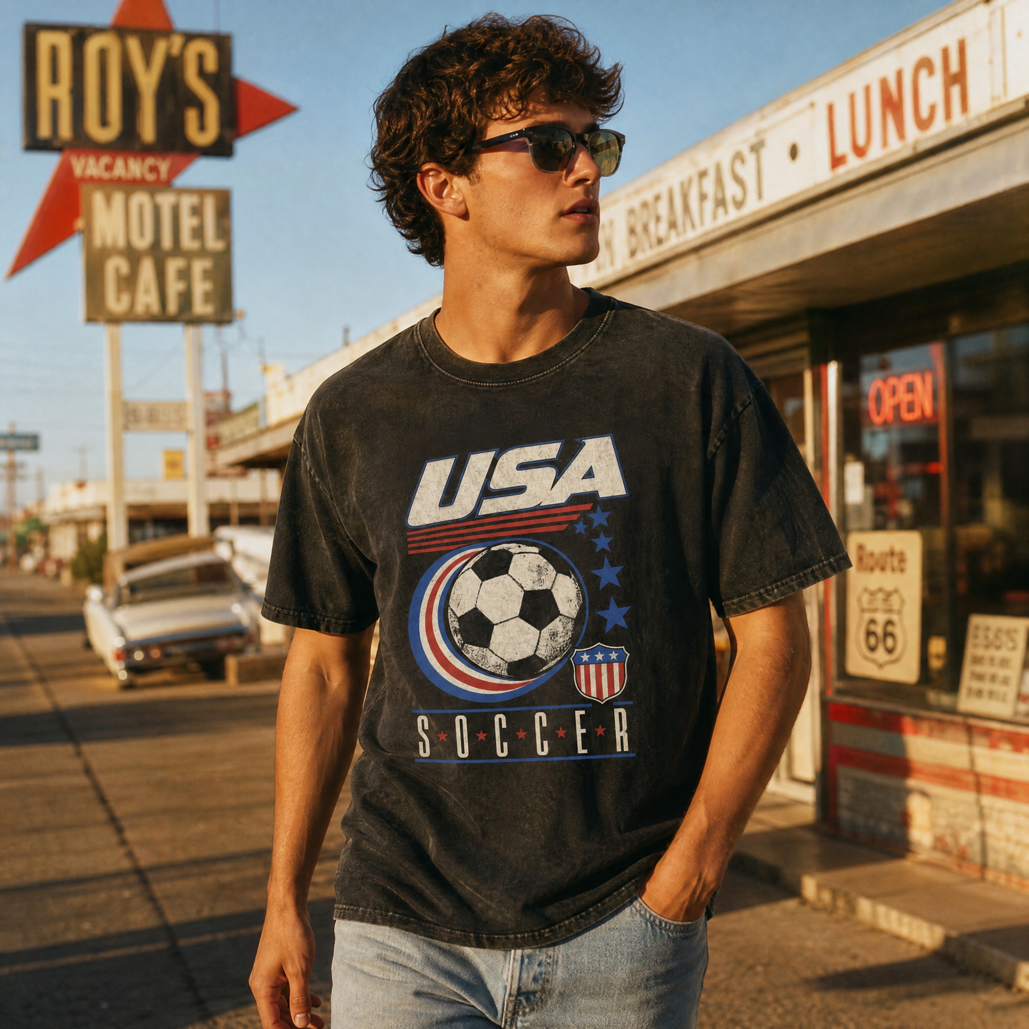 USA Vintage Soccer Tee — motel cafe lifestyle