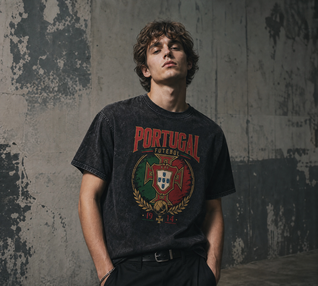 Vintage Heritage Snow Washed Cotton T-Shirt - Portugal Edition — concrete editorial lifestyle